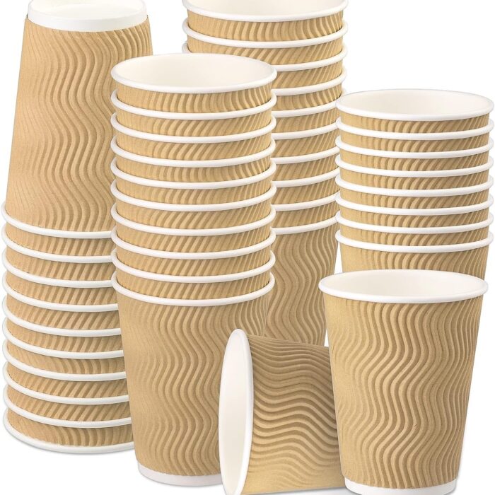 150ml Brown Ripple Paper Cups (Pack of 100)