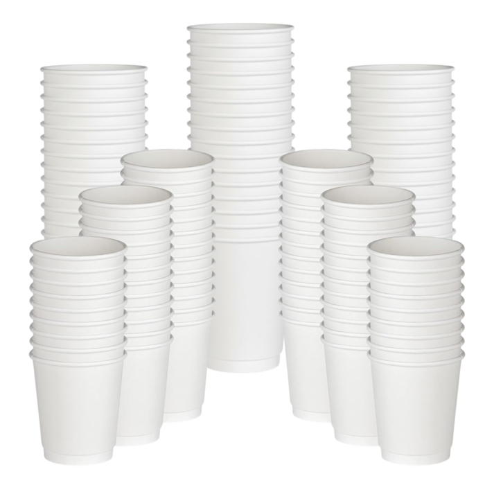 250ml White Paper Cups (Pack of 100)