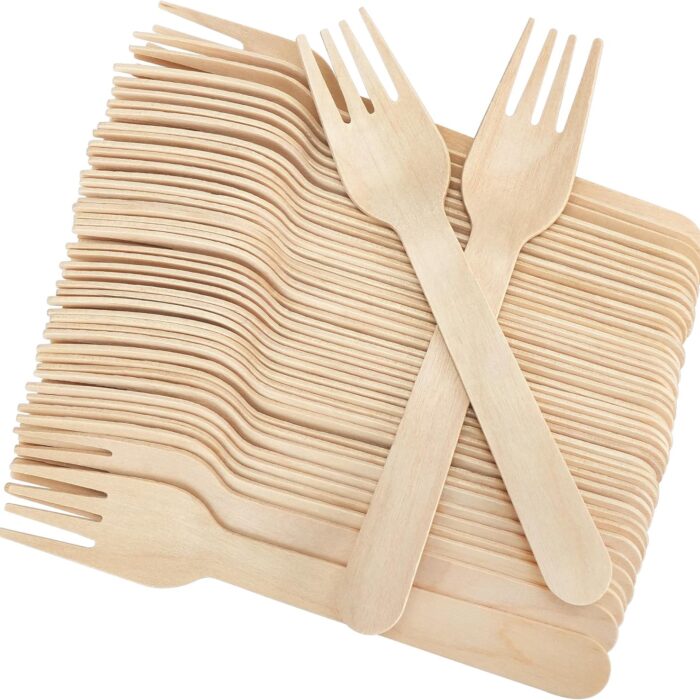14cm Wooden Forks (Pack of 100)
